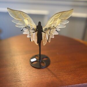 Golden healer stone Angel Wing Silhouette Figurine